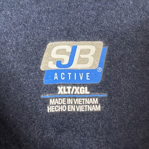NWOT SJB Active mens Sweatshirt Fleece lined Full zip Blue XLT XL Tall - Picture 2 of 9
